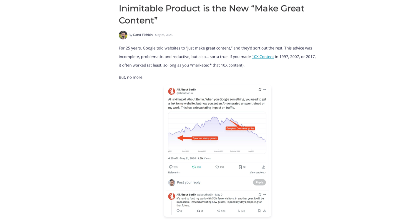 Rand Fishkin Is Half Right About the End of Great Content